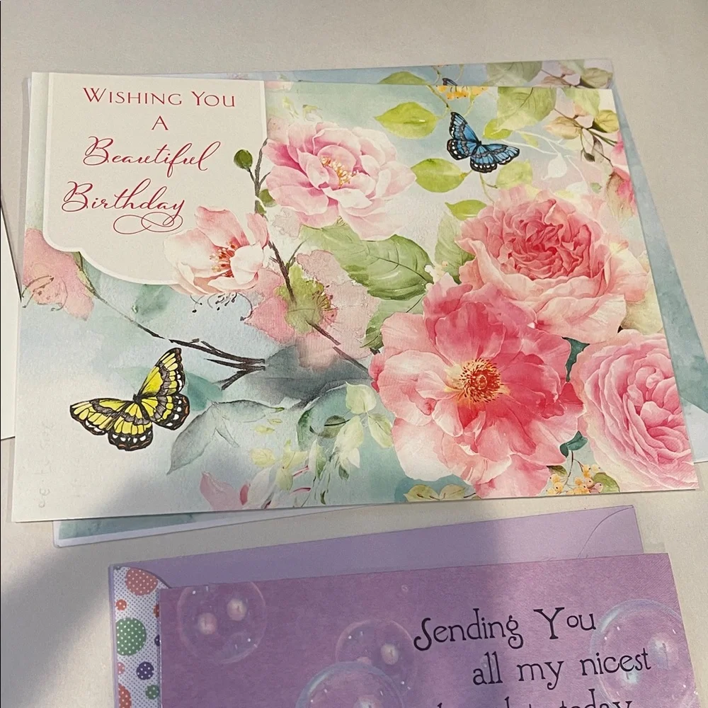 Set of 10 Assorted Birthday Greeting Cards – Floral, Cute & Scenic Designs – New